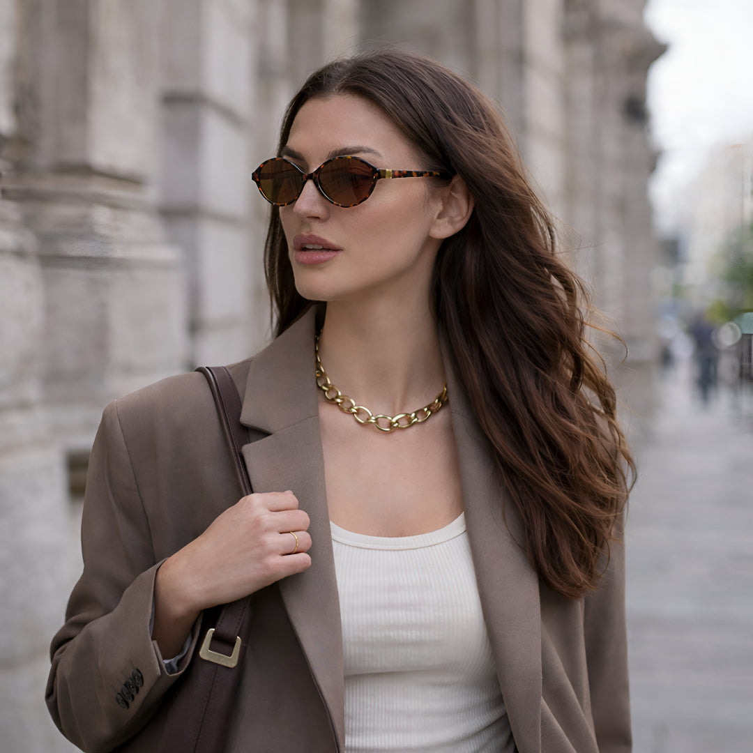 Women's Retro Oval Sunglasses Fashion Accessory Daily Use