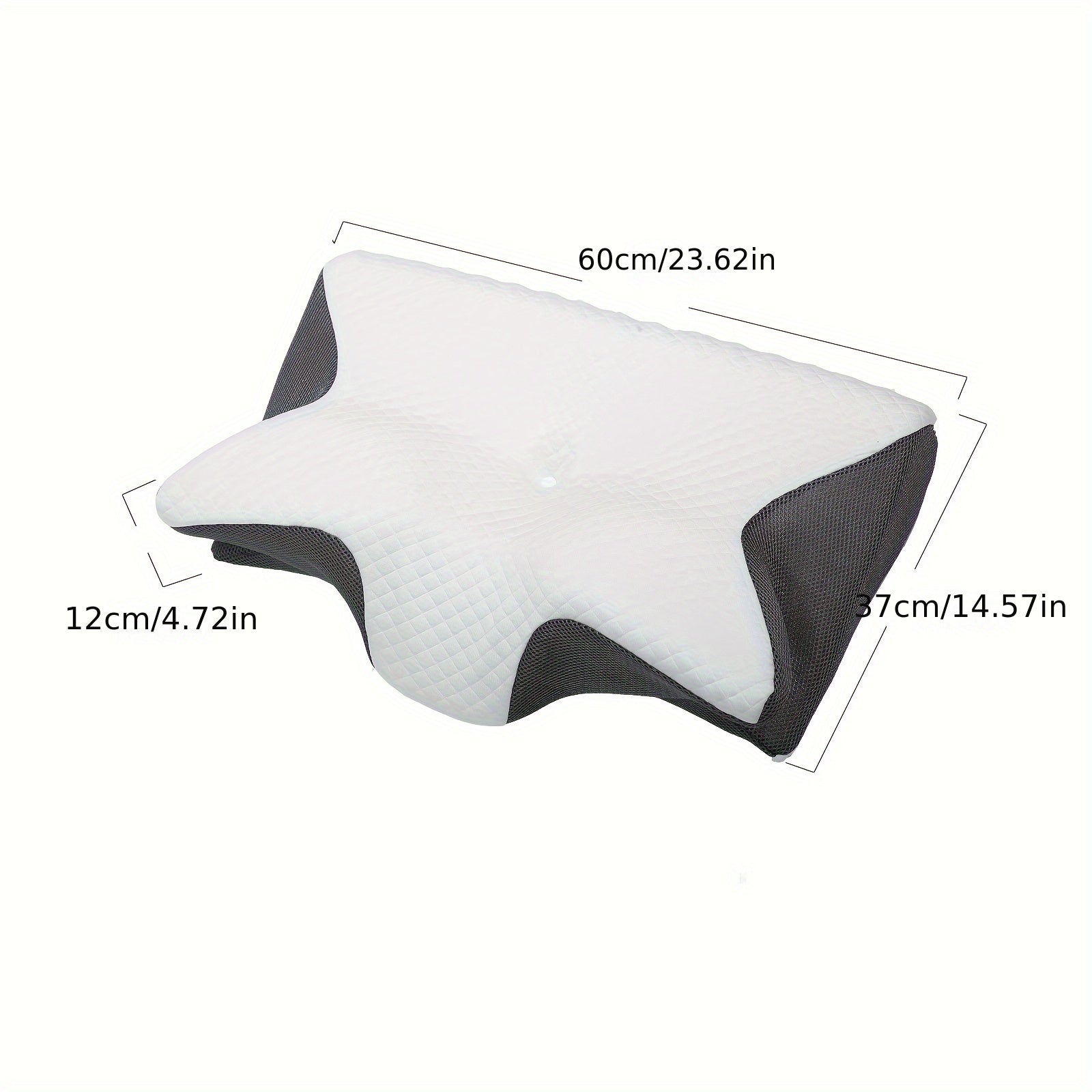 Almohada cervical de espuma viscoelástica - Almohada ergonómica 2 en 1 con contorno para dormir de lado, boca arriba y boca abajo