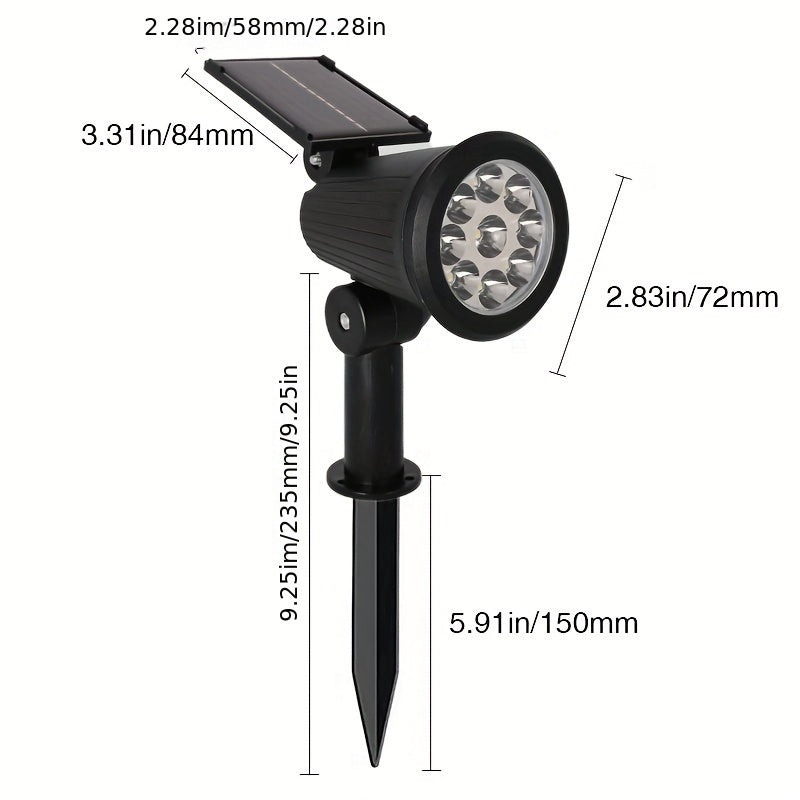 SolarLuxe - Projetor de Energia Solar com 9 LED para Jardim e Pátio, Decoração Exterior de Baixo Consumo Energético