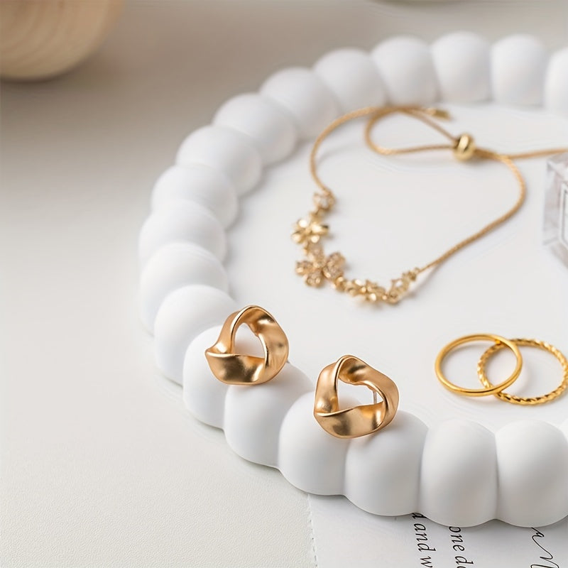 RingTray - Prato Redondo Branco para Joias | Para Anéis, Brincos e Chaves