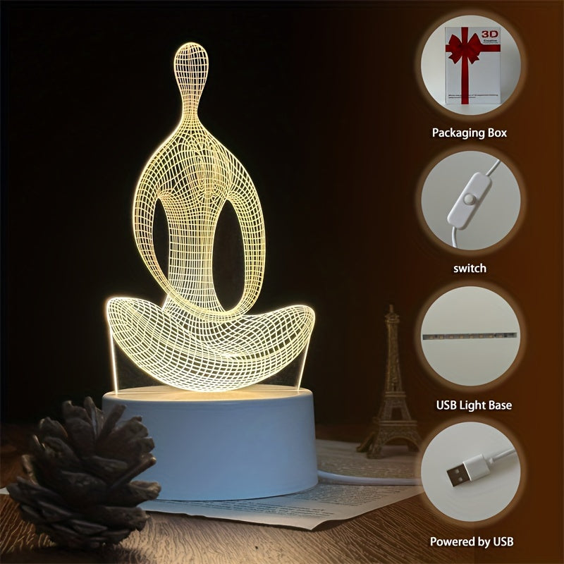 ZenLight - 3D Yoga Night Light with USB Connection