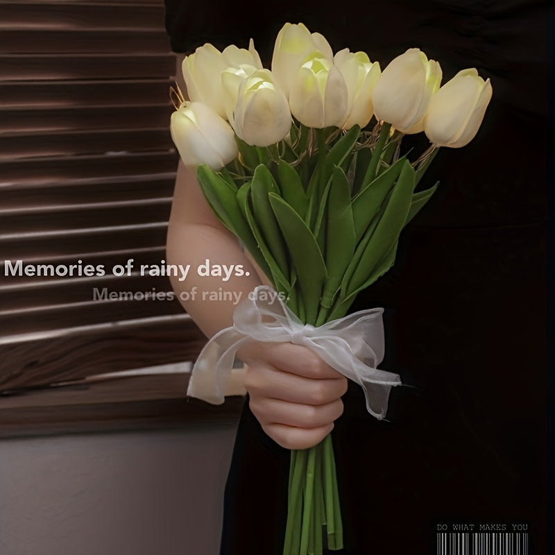 LumiBloom - 10 Pieces Tulip LED Lamps, Handmade Bouquet Table Lamps, Perfect
