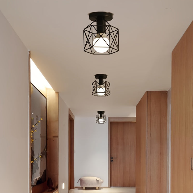 NordicLight - Black Iron E27 Ceiling Lamp for Bedroom and Kitchen