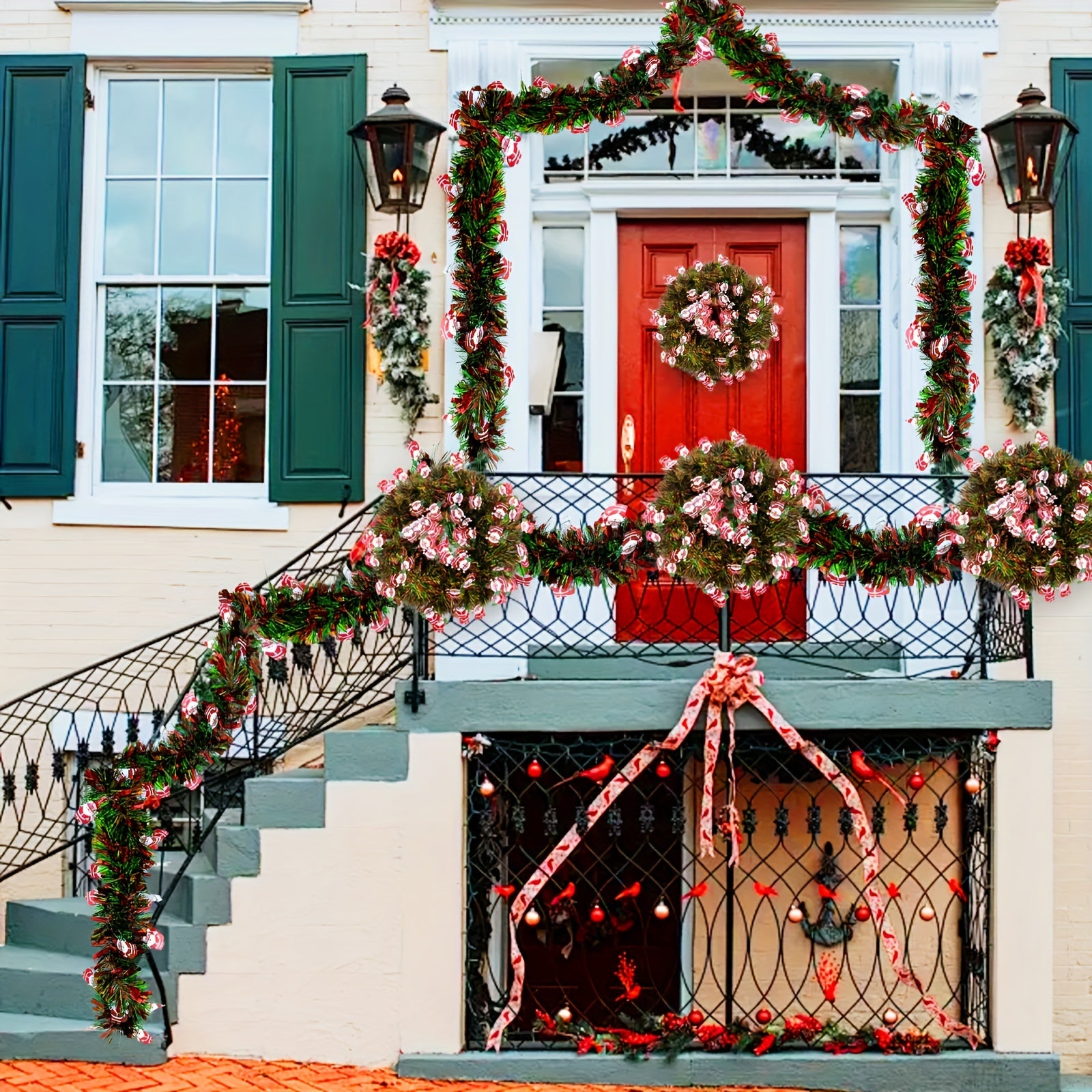 FestiveTinsel - Red and Green Metallic Garlands