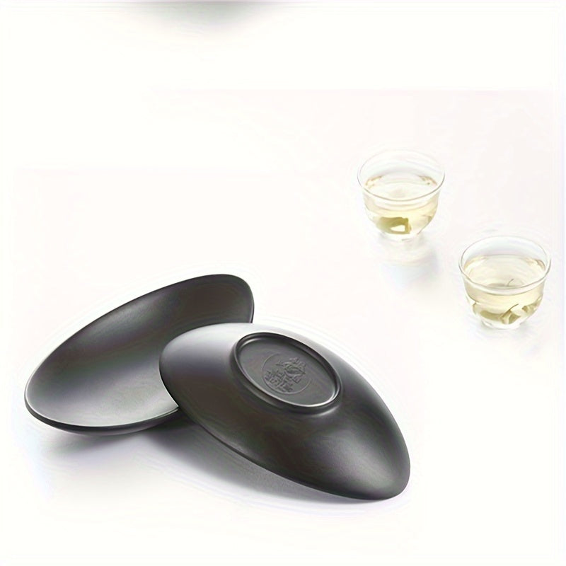 BlackTray - Oval Black Jewelry & Key Tray | Polished Metal Organizer