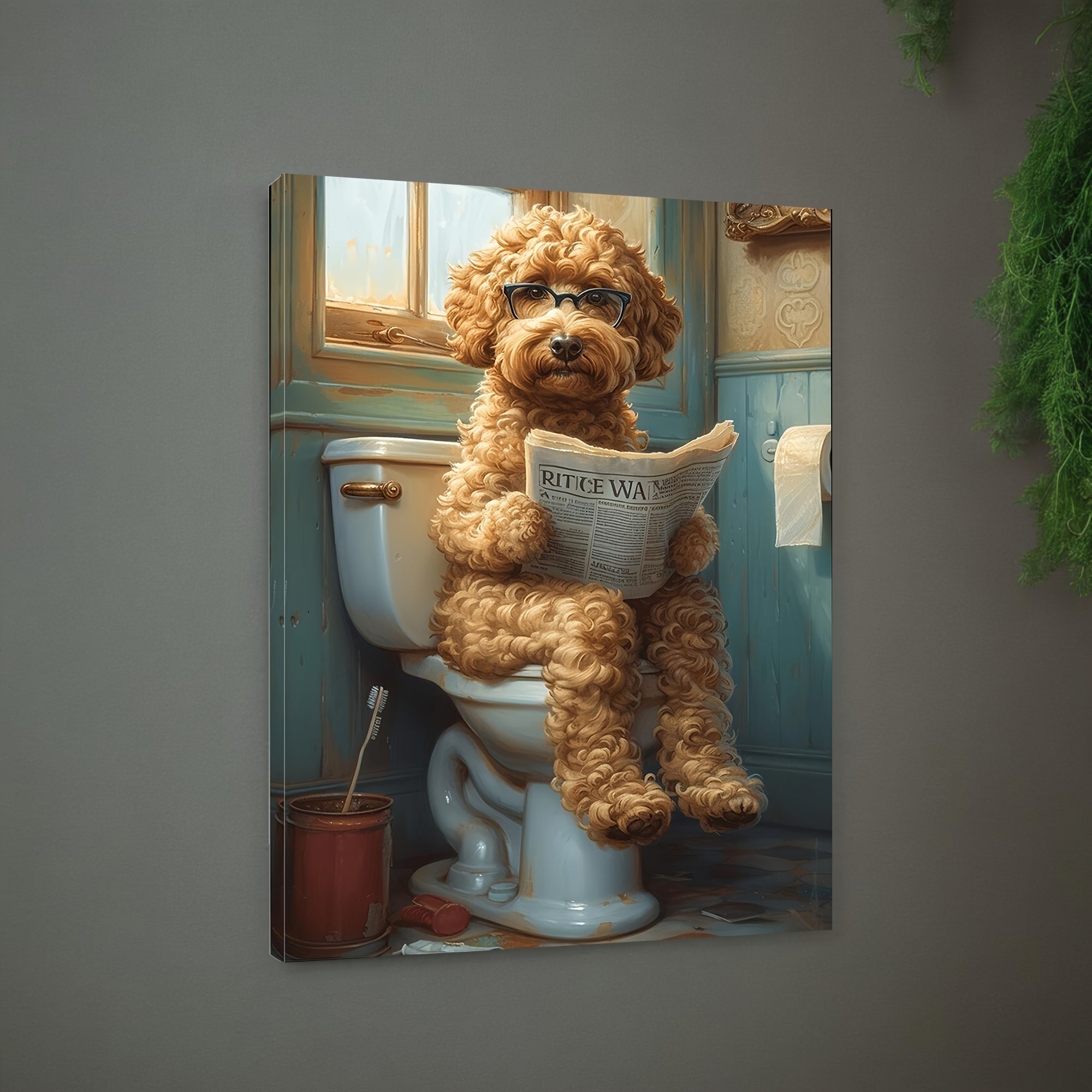 Tela Goldendoodle per Bagno - Decorazione Murale Umoristica