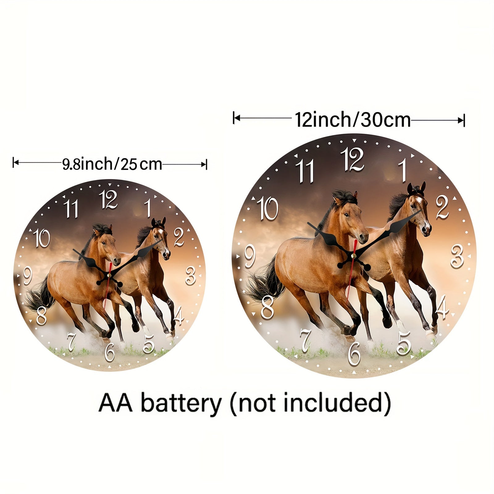 GallopTime - Silent Wall Clock with Running Horse Design