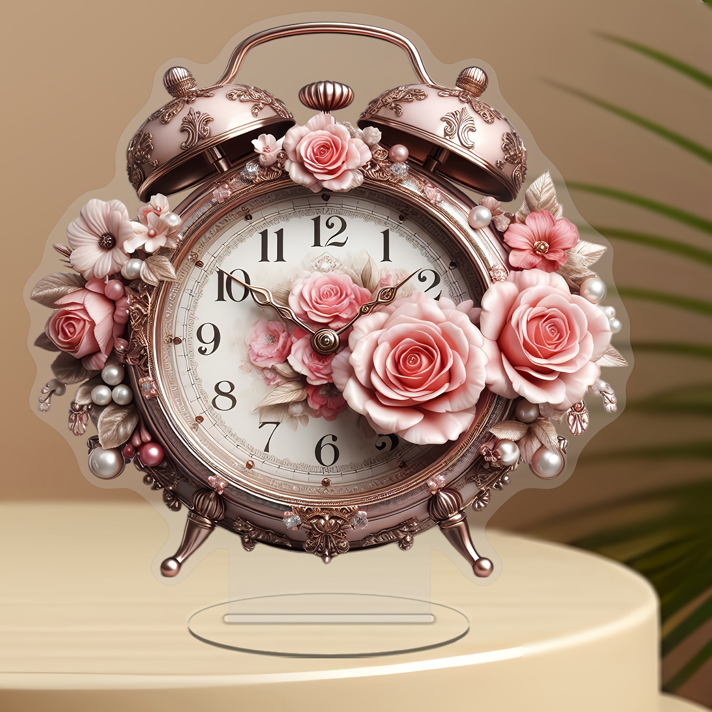 BohoBloom - Vintage Flower Clock for Table Decoration
