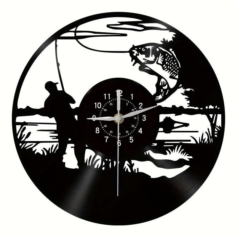 VinylCatch - Vintage Fishing Wall Clock