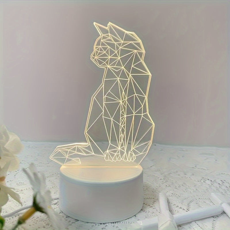 KatLicht - Lampada da notte 3D geometrica USB da tavolo