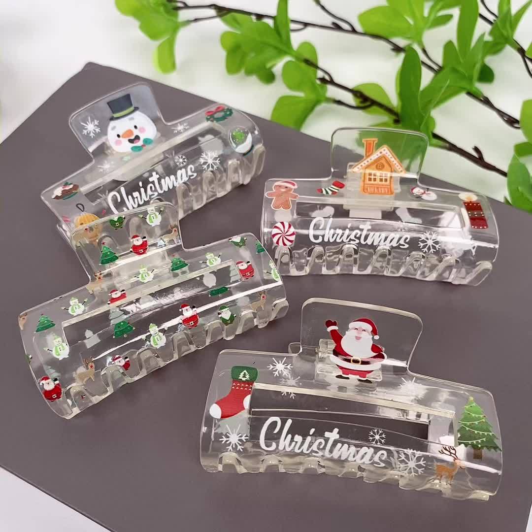 XmasClip - Cute Christmas Hair Clip in Acrylic