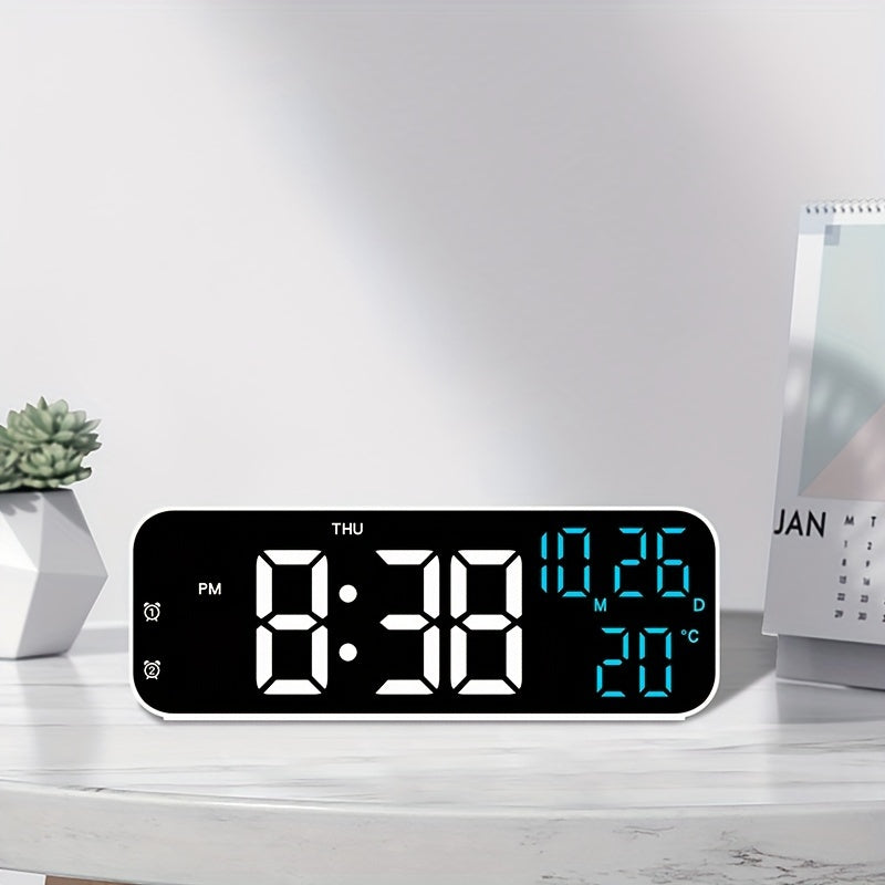 DeskTime - Orologio da tavolo digitale USB con visualizzazione di data e temperatura