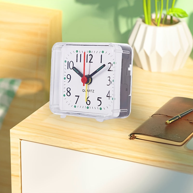 TimeSquare - Simple White Square Alarm Clock for Bedroom & Desk