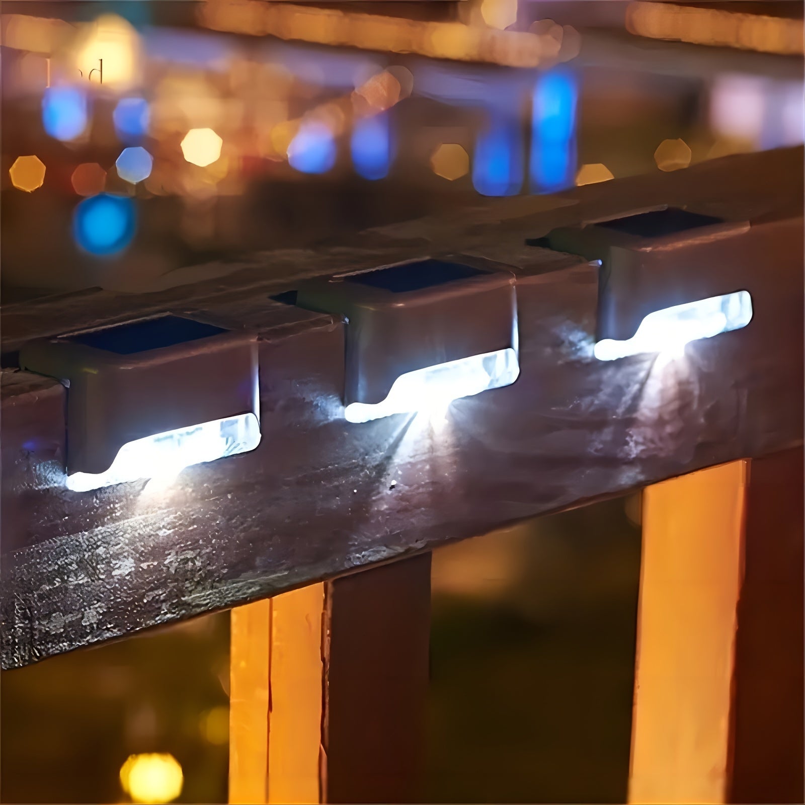 SolarEdge - Lampade da terrazza LED impermeabili, illuminazione per scale a pannello solare
