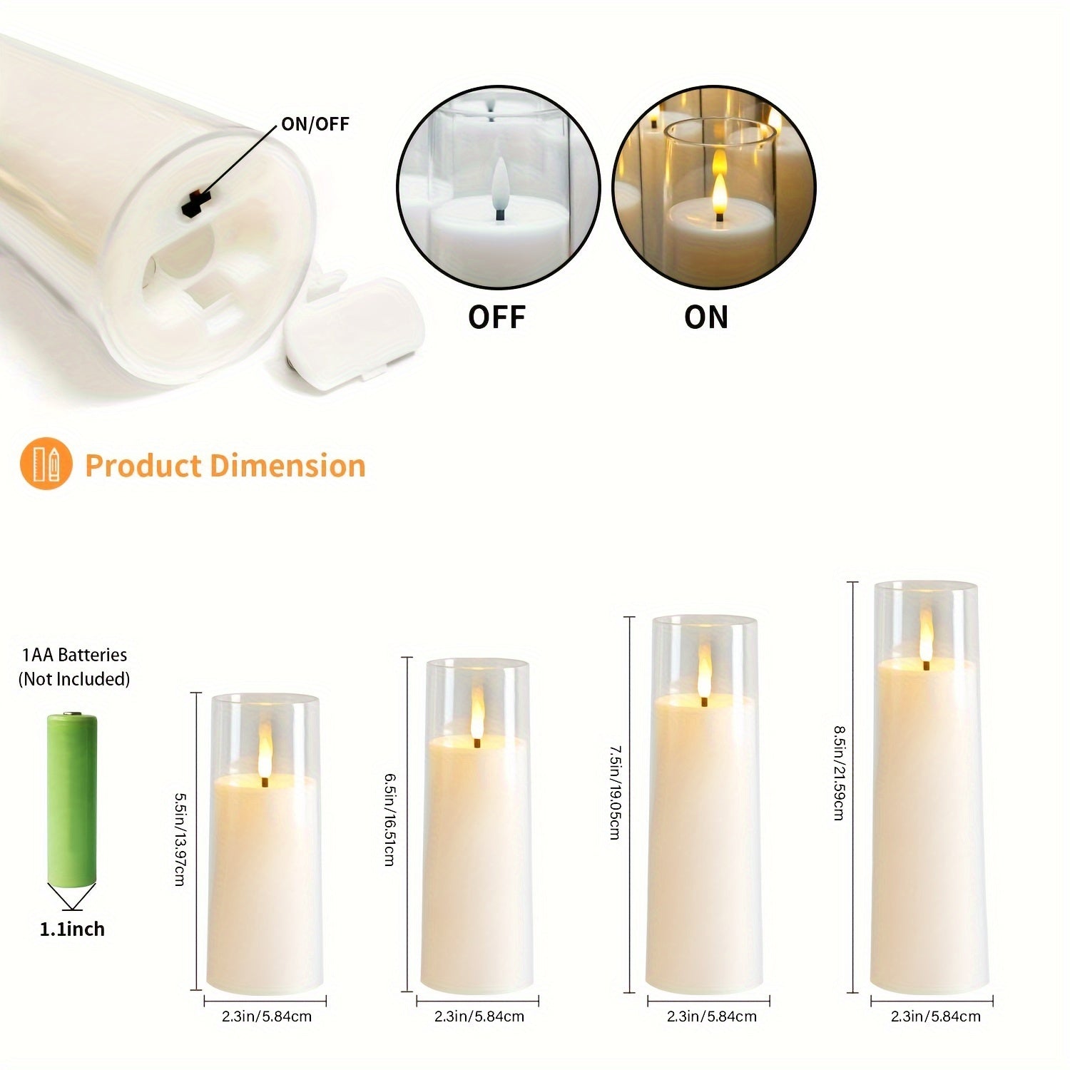 5 pezzi di candele LED senza fiamma con telecomando - Per decorazioni di Natale, Halloween, matrimoni