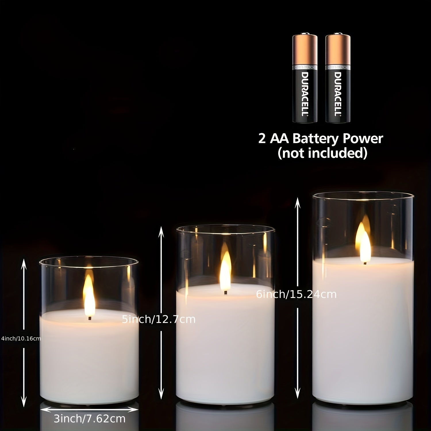 Set di Candele LED a 3 pezzi con Telecomando - Perfetta per Natale, Matrimoni e Compleanni