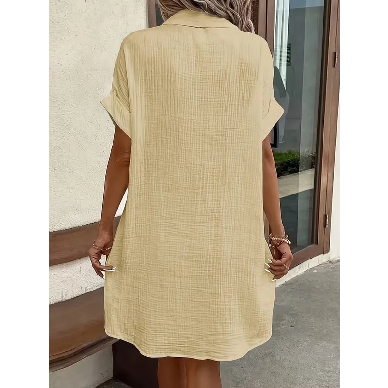 Abito Camicia Vestito Midi Bottoni E Tasche - Image 22