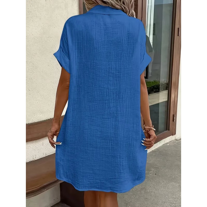 Abito Camicia Vestito Midi Bottoni E Tasche - Image 28