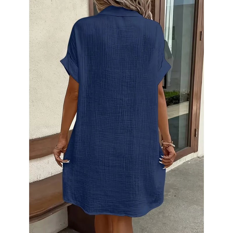 Abito Camicia Vestito Midi Bottoni E Tasche - Image 31