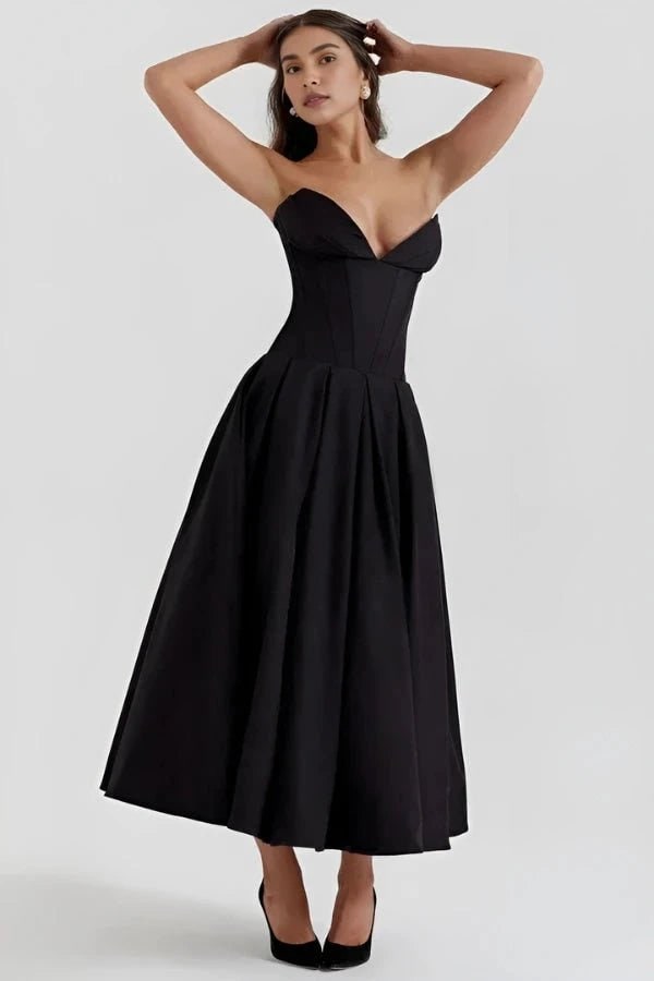 Abito Midi Donna Corpetto Scolpito - Image 2