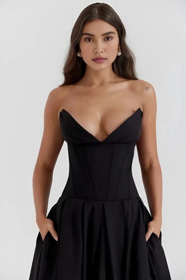 Abito Midi Donna Corpetto Scolpito - Image 3