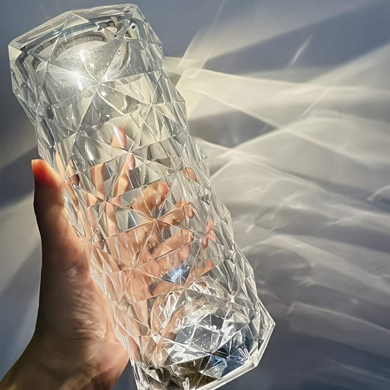 CrystalGlow - Candeeiro de Mesa de Cristal LED com Controlo Tátil