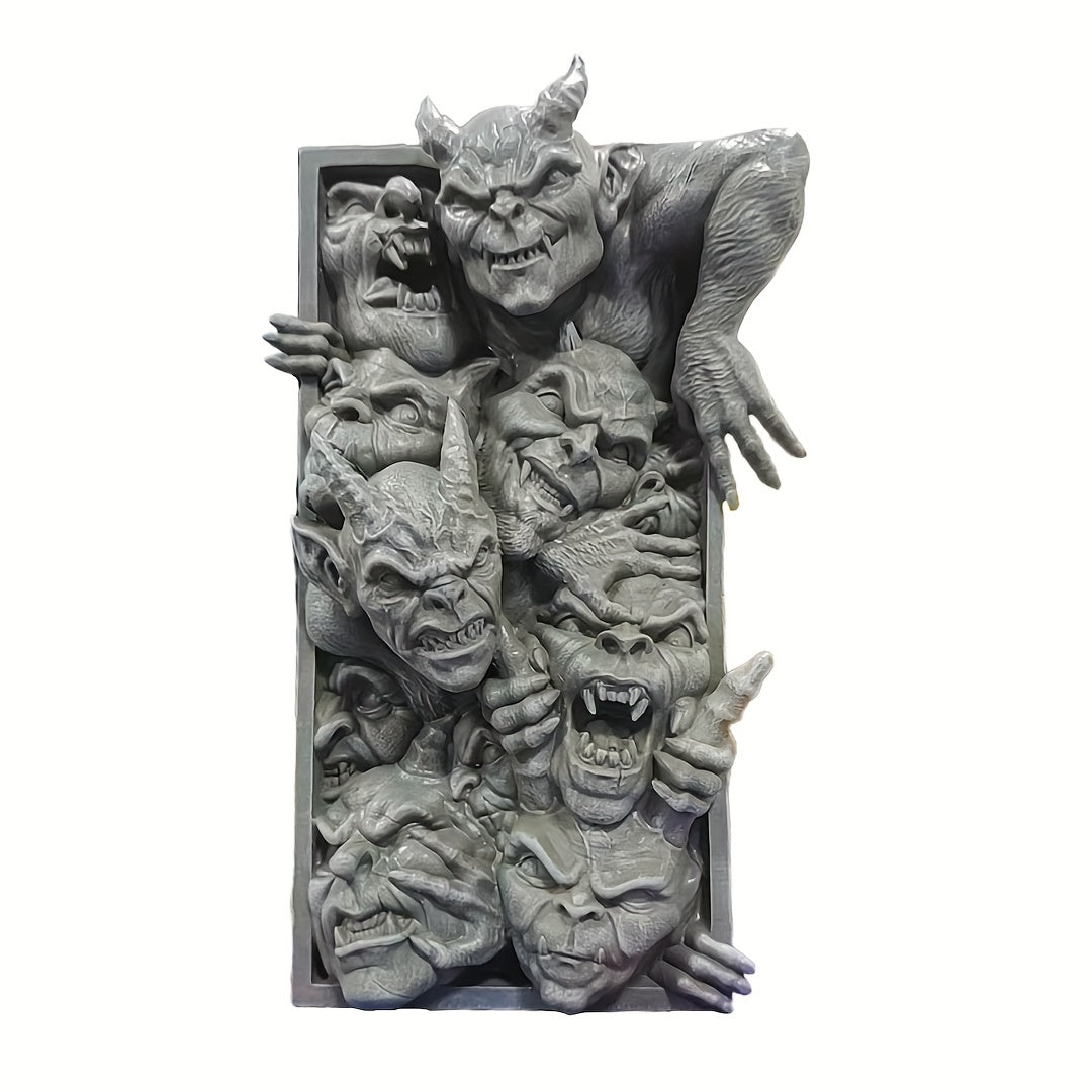 GothicGuard - Halloween Gotische Hars Boekenhouders - Decoratieve Demonen Beeldhouwwerk voor Planken en Bureaus