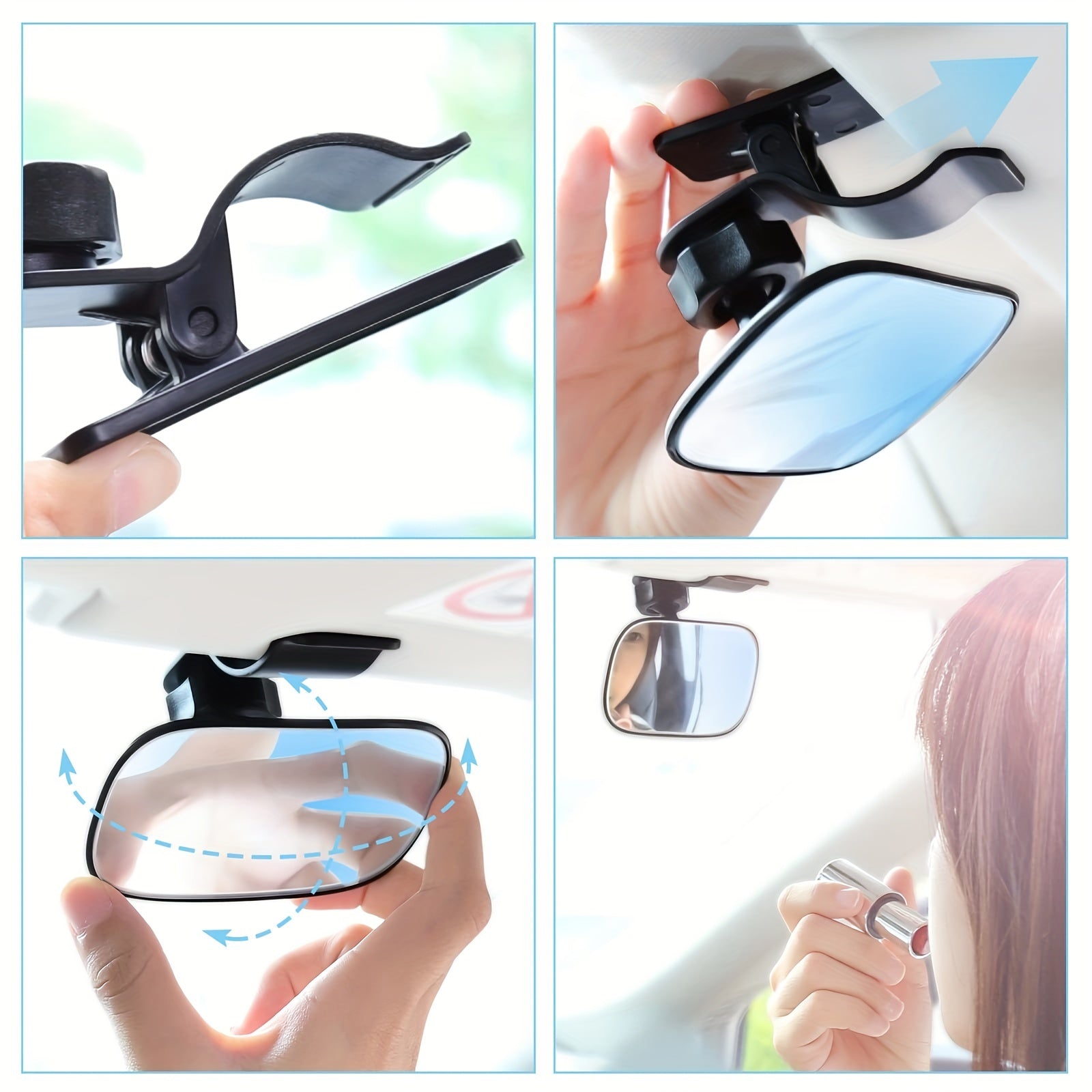 Car Mirror - Convex Interior Mirrors, Adjustable Rearview Accessories with Wide View