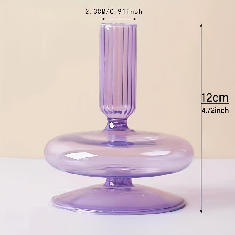 1pc Set di Candelieri in Vetro Creativi e Minimalisti - Vaso in Vetro Laccato per Decorazione da Tavolo per Soggiorno, Tavola da Pranzo e Cena Romantica