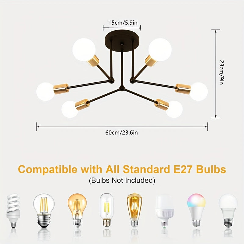 RetroLight - Industrial 6-head Ceiling Lamp