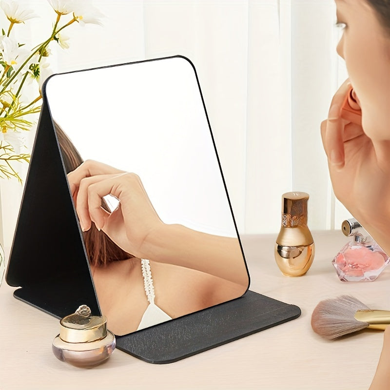 Specchio da Trucco Portatile Pieghevole – HD, Modello da Tavolo, Ideale per Donne e Ragazze, Senza Batteria