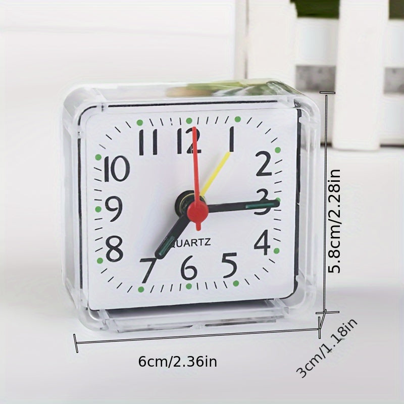 TimeSquare - Simple White Square Alarm Clock for Bedroom & Desk
