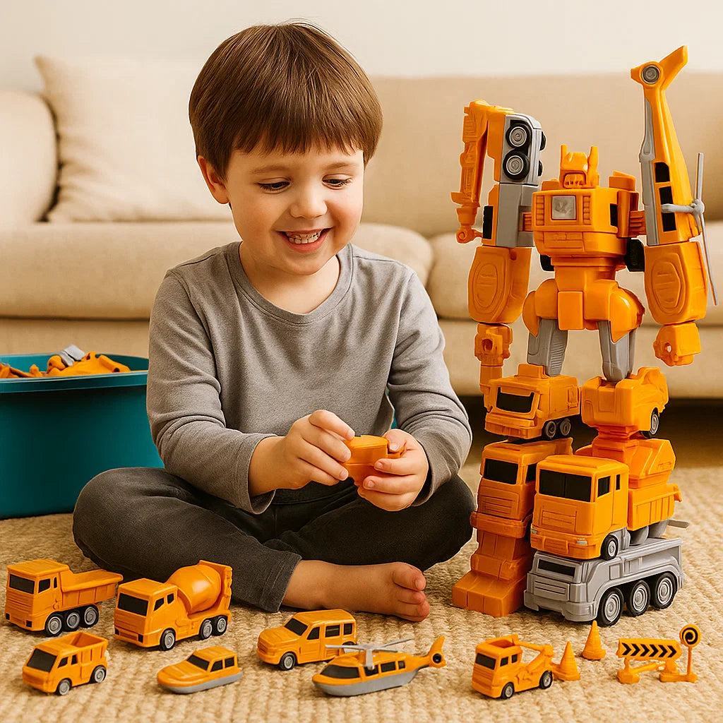 Magnetic Construction Toy 2in1 Transformable Vehicle Robot
