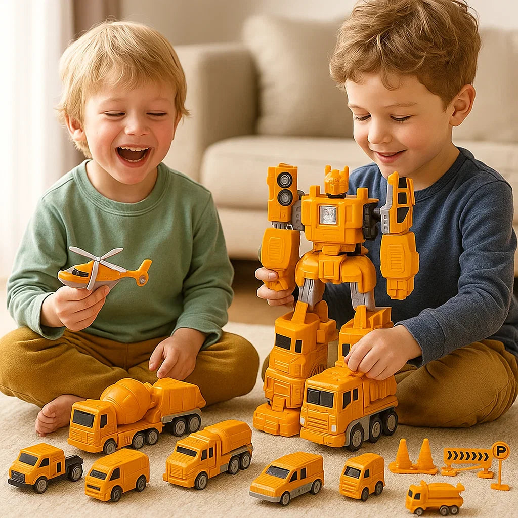 Juguete de construcción magnético 2en1 Vehículo transformable Robot