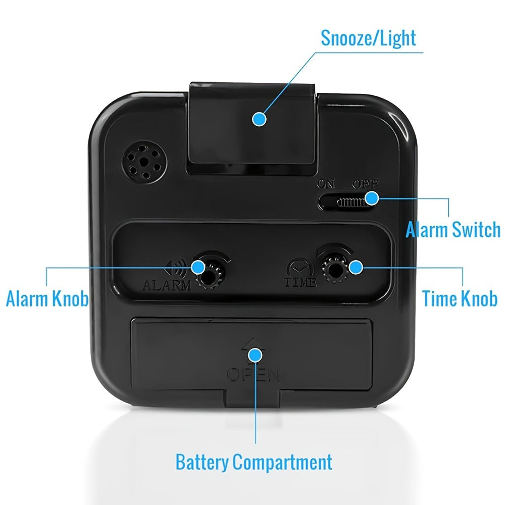 SilentWake - Silent Rectangular Alarm Clock with Snooze & Night Light