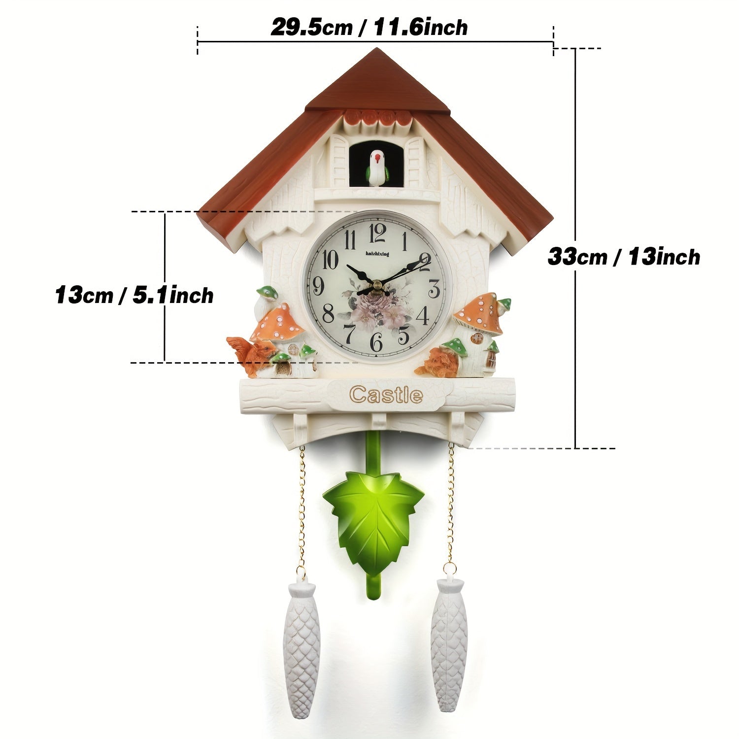 Nordic Koekoeksklok met Vogelhuisje - Dag- en Uuralarm, Pendelklok voor Woonkamer en Kantoor Decoratie