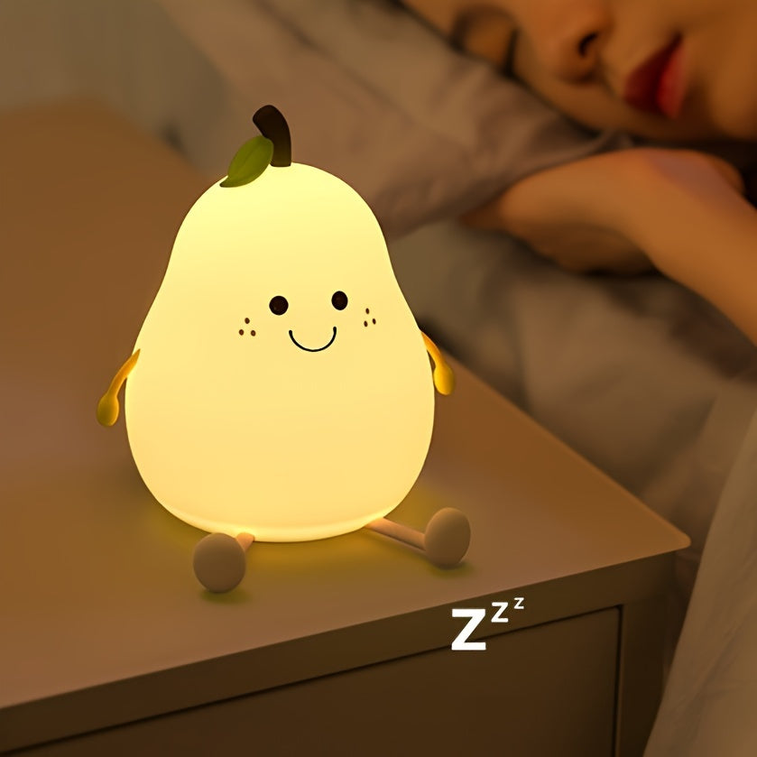 PearGlow - USB Rechargeable Pear-Shaped LED Desk Lamp with Dimmable Features