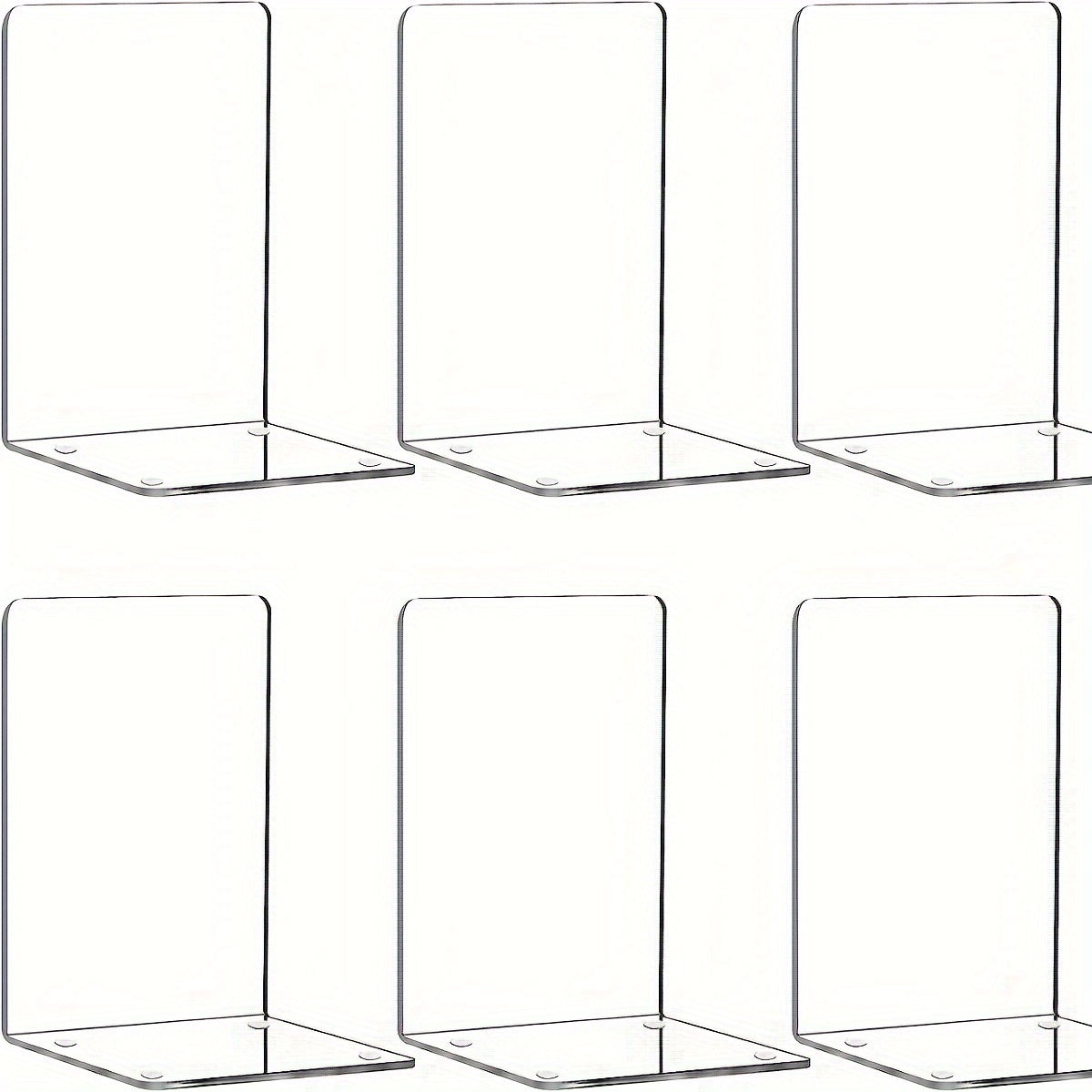 Apoios para Livros Acrílicos Transparentes - Apoios para Livros em Forma de L Modernos para Organização de Secretária