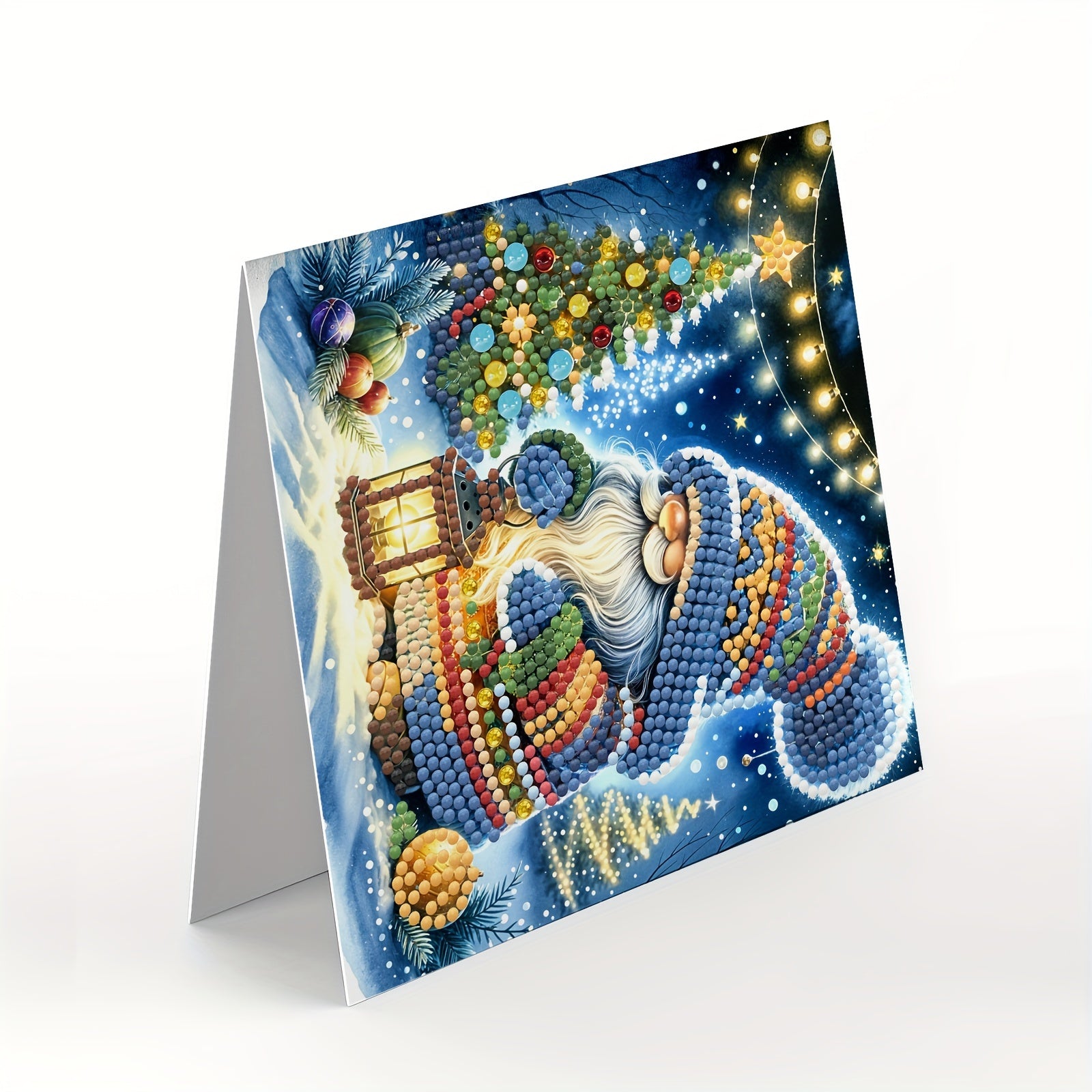 Set di 12 Carte di Pittura Diamante Natalizie Fai-da-Te