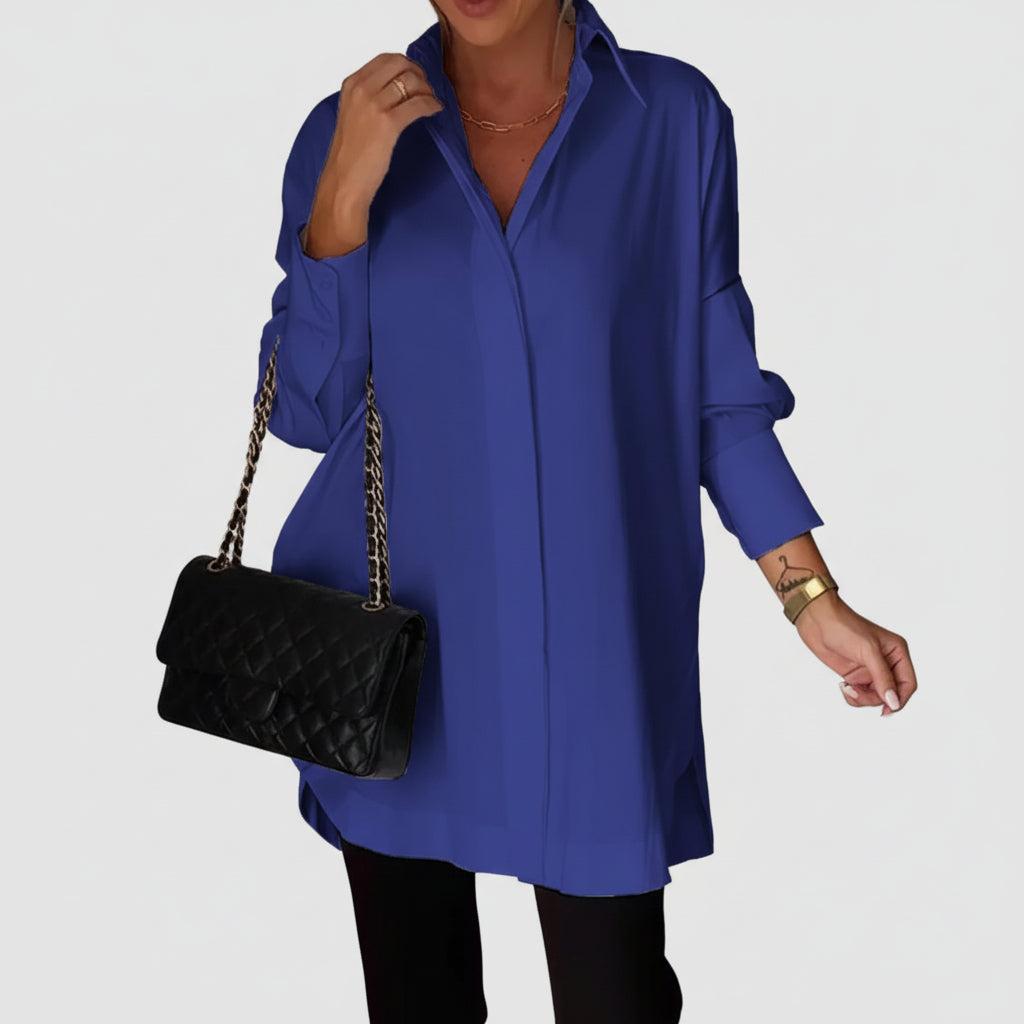 Long Polo Blouse Women Breathable Stylish Every Day