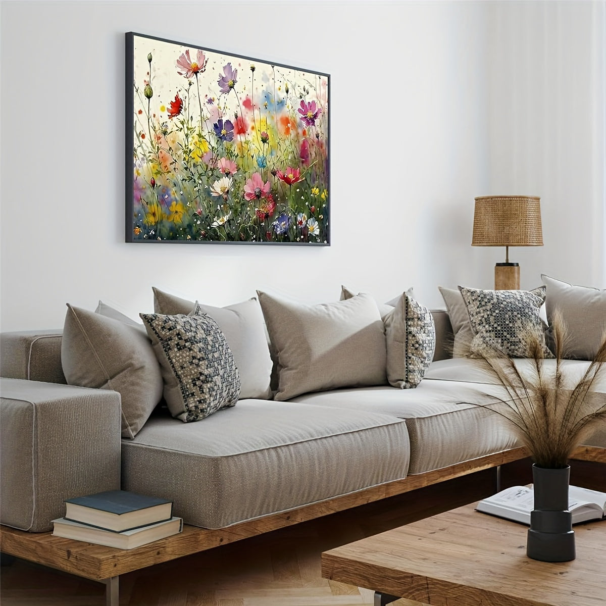 Pintar por Números Flores - Para Iniciantes - Decoração de Parede 40,64x50,8 cm Sem Moldura
