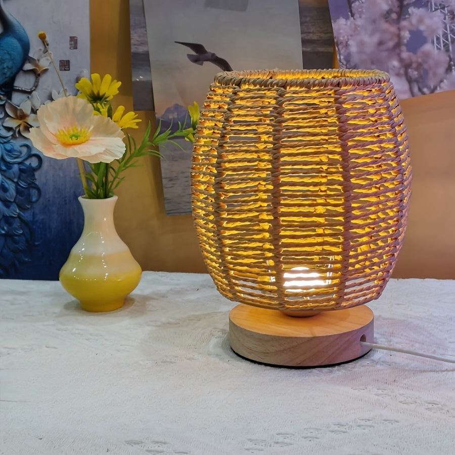 EcoLoom - Handmade Wooden Table Lamp with Warm LED Glow