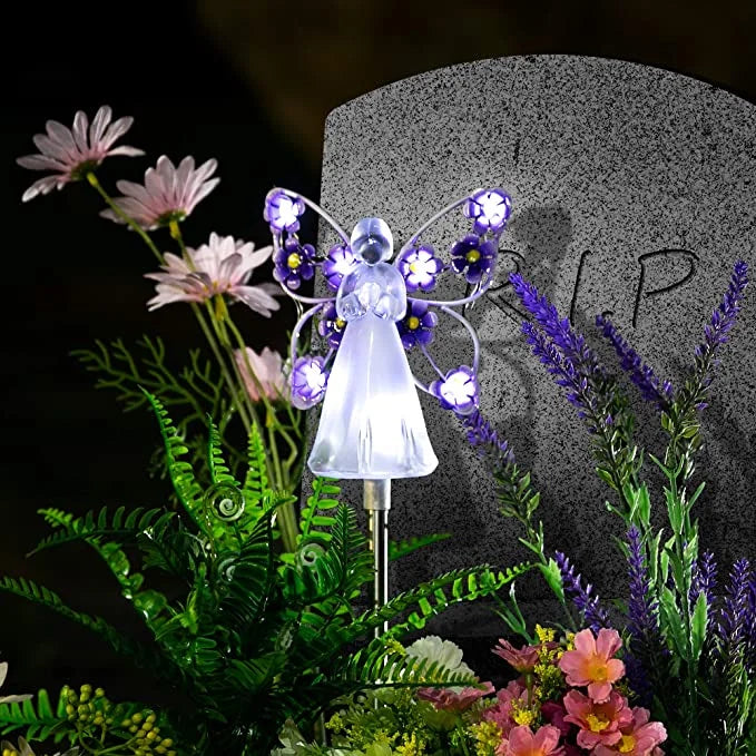 SolarAngel - Lâmpada de Jardim LED a Energia Solar com Desenho de Anjo – Iluminação Exterior Resistente ao Tempo
