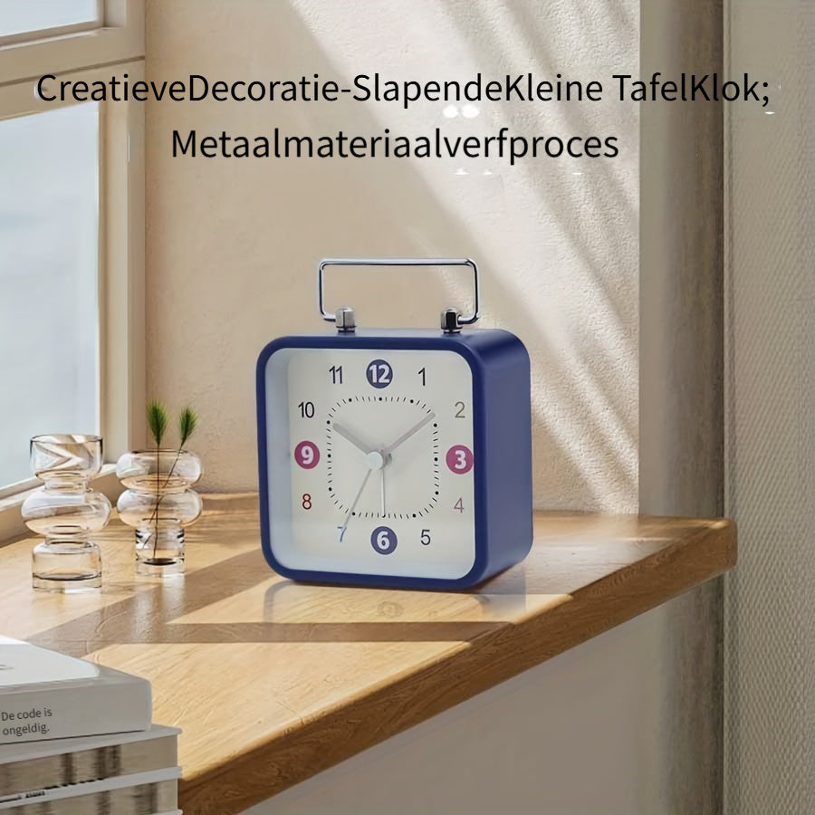 TimeCube - Square Metal Alarm Clock with Night Light and Snooze