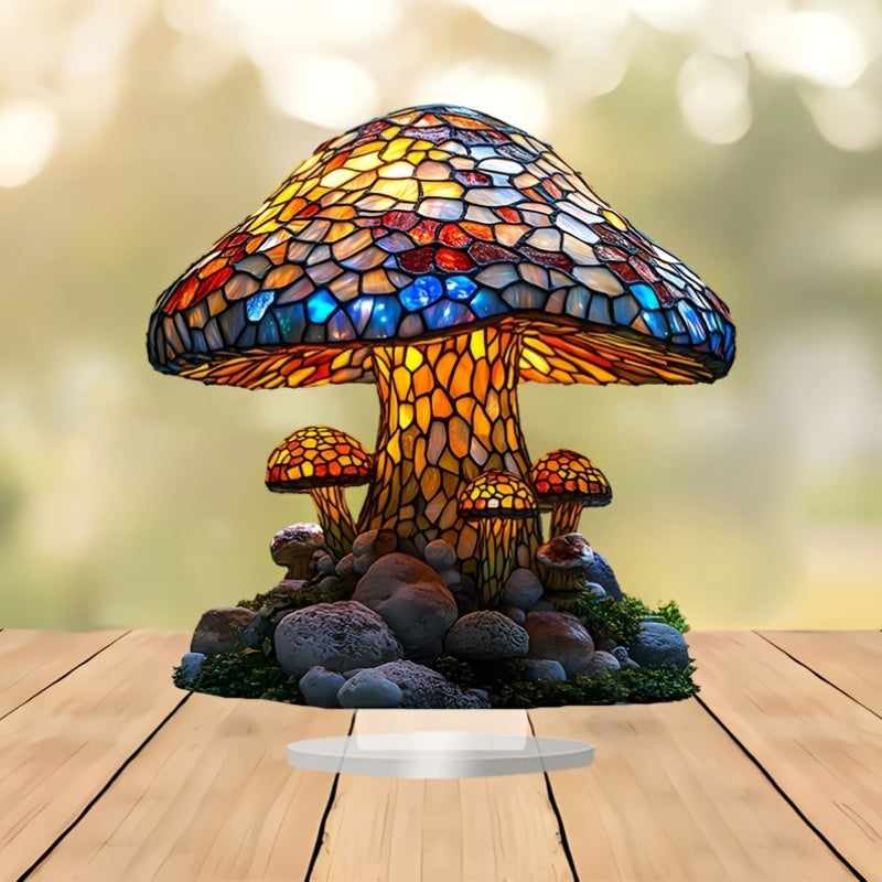 MushroomGlow - Bohemian Acrylic Table Lamp Without Electricity