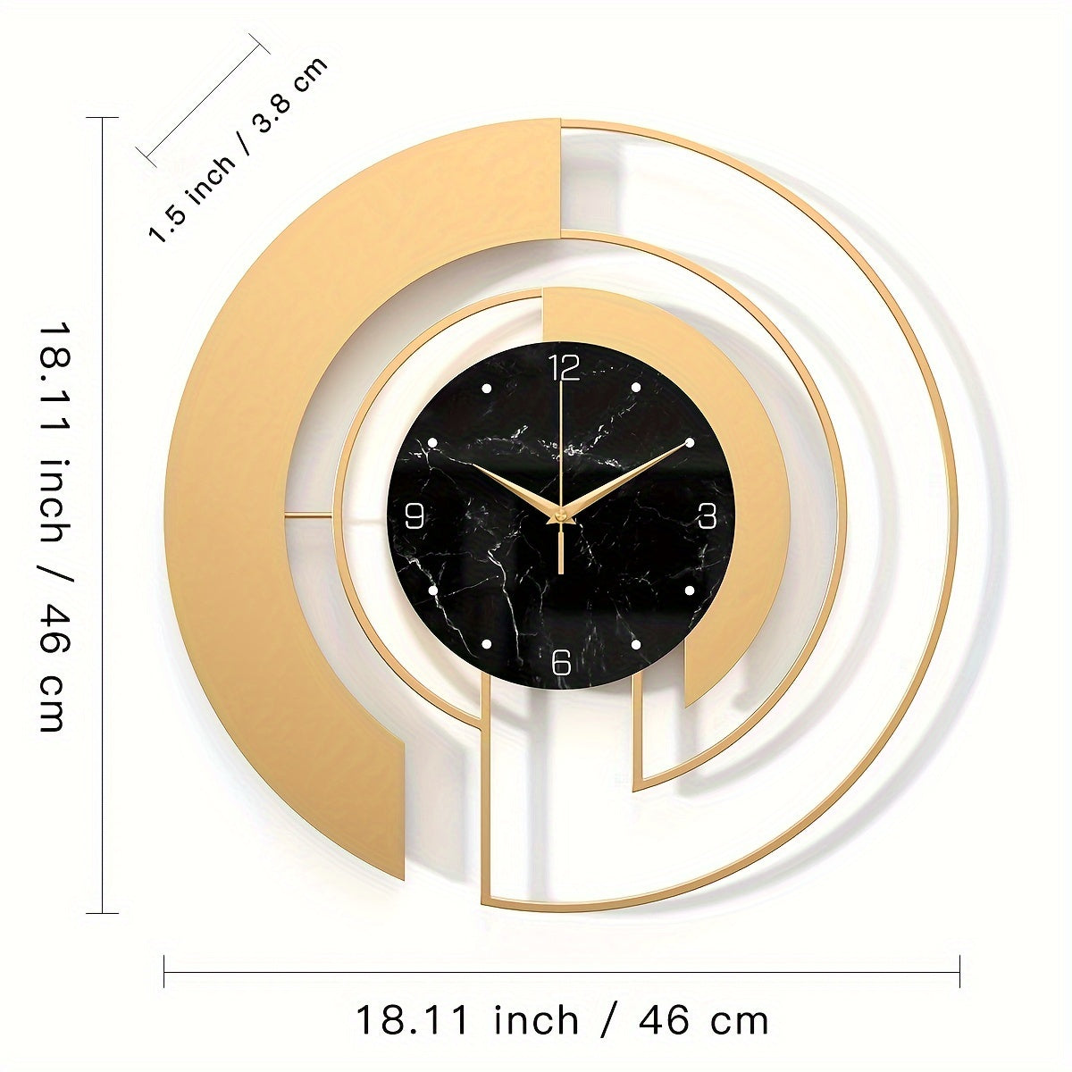 GeoGold - Modern Gold Wall Clock with Stylish Geometric Design
