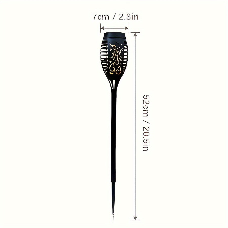 SolarFlame - Conjunto de 6 Tochas Solares com Efeito de Fogo Tremeluzente, Lâmpadas Portáteis para Relvado