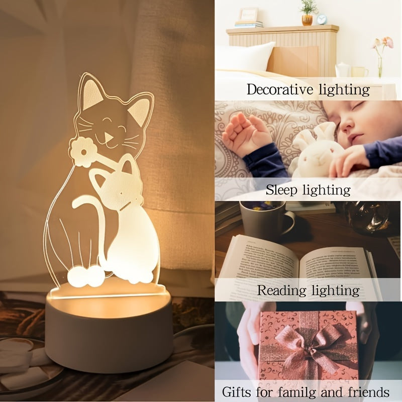 GlowPair - Art Deco Dimmable Cat Night Lamp