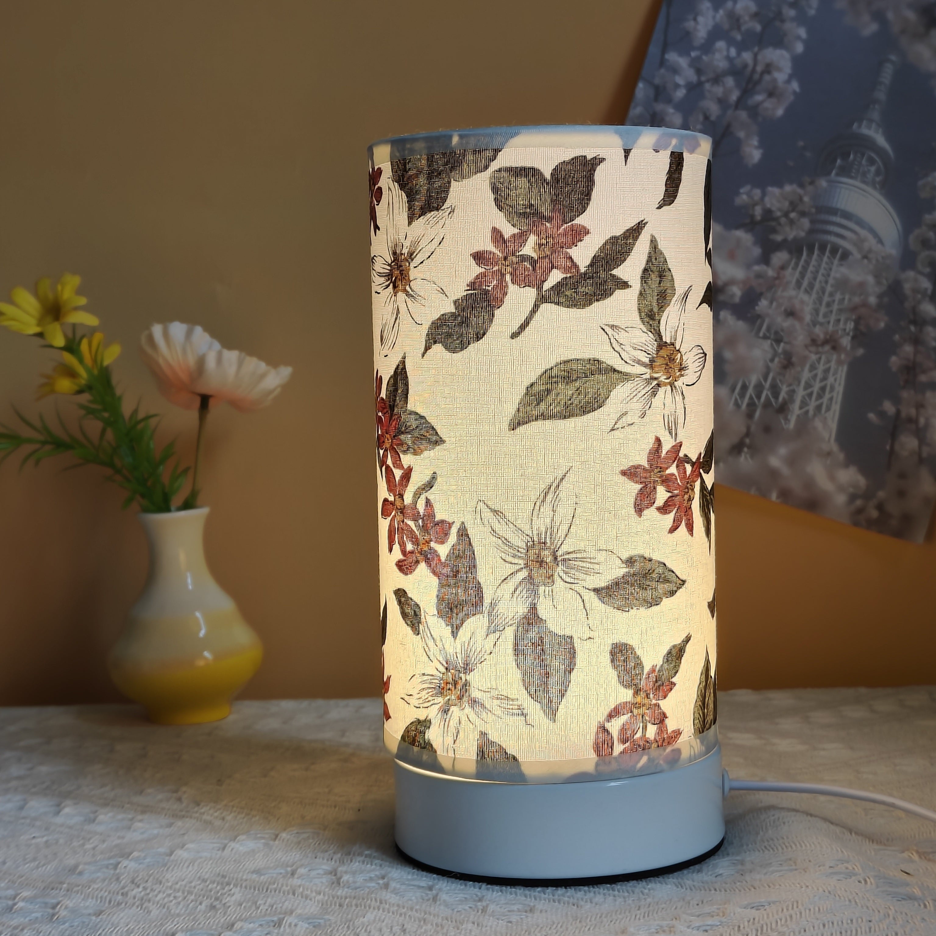 HoutLicht - Lampada da tavolo creativa in legno con LED
