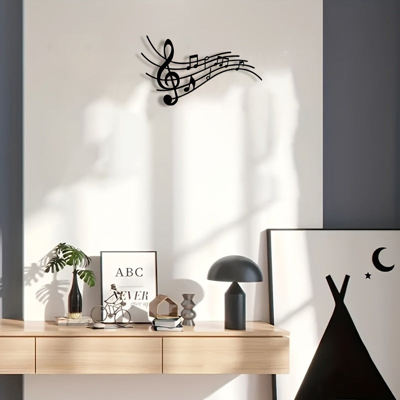 MusicArt - Zwarte Metalen Muzieknoot Muurkunst